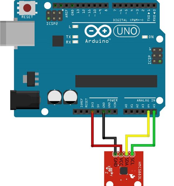 Файл:Подключение HMC5883L к Arduino.jpg